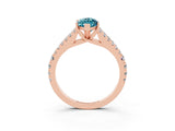 Rose gold Marquise Cut Cut Split Shank Pave Diamond Engagement Ring with Four-Prong Setting_3