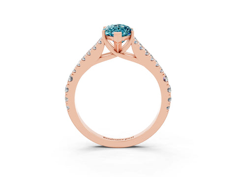 Rose gold Marquise Cut Cut Split Shank Pave Diamond Engagement Ring with Four-Prong Setting_3