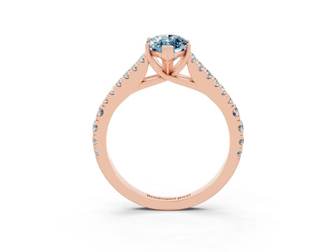 Rose gold Marquise Cut Cut Split Shank Pave Diamond Engagement Ring with Four-Prong Setting_3