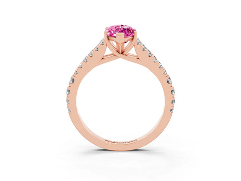 Rose gold Marquise Cut Cut Split Shank Pave Diamond Engagement Ring with Four-Prong Setting_3