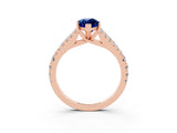 Rose gold Marquise Cut Cut Split Shank Pave Diamond Engagement Ring with Four-Prong Setting_3