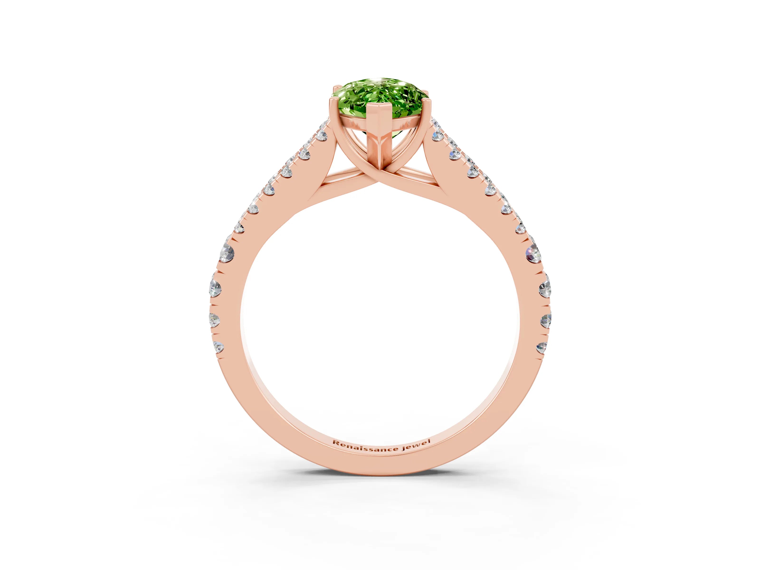 Rose gold Marquise Cut Cut Split Shank Pave Diamond Engagement Ring with Four-Prong Setting_3