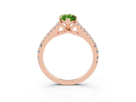 Rose gold Marquise Cut Cut Split Shank Pave Diamond Engagement Ring with Four-Prong Setting_3