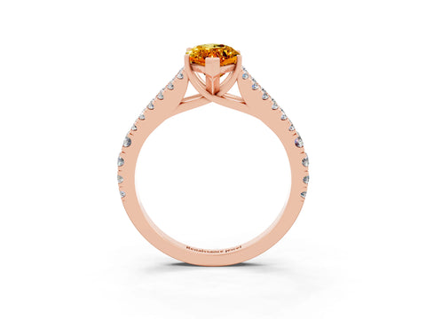 Rose gold Marquise Cut Cut Split Shank Pave Diamond Engagement Ring with Four-Prong Setting_3