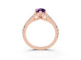 Rose gold Marquise Cut Cut Split Shank Pave Diamond Engagement Ring with Four-Prong Setting_3