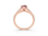 Rose gold Marquise Cut Cut Split Shank Pave Diamond Engagement Ring with Four-Prong Setting_3