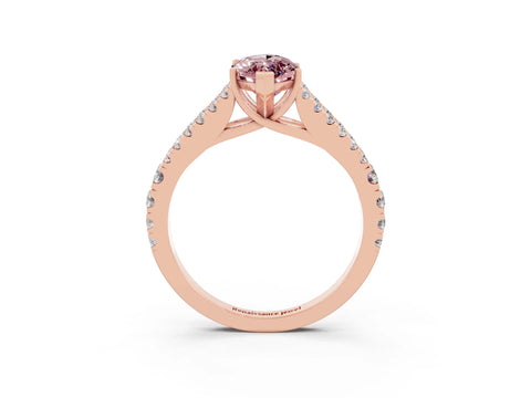 Rose gold Marquise Cut Cut Split Shank Pave Diamond Engagement Ring with Four-Prong Setting_3