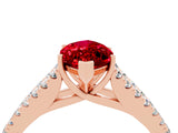 Rose gold Marquise Cut Cut Split Shank Pave Diamond Engagement Ring with Four-Prong Setting_4