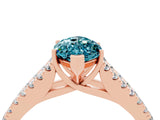Rose gold Marquise Cut Cut Split Shank Pave Diamond Engagement Ring with Four-Prong Setting_4
