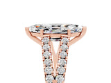 Rose gold Marquise Cut Cut Split Shank Pave Diamond Engagement Ring with Four-Prong Setting_5