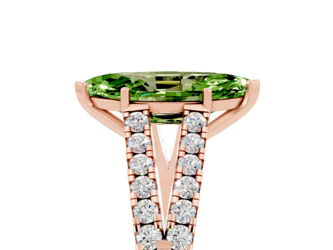 Rose gold Marquise Cut Cut Split Shank Pave Diamond Engagement Ring with Four-Prong Setting_5
