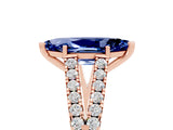 Rose gold Marquise Cut Cut Split Shank Pave Diamond Engagement Ring with Four-Prong Setting_5