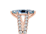 Rose gold Marquise Cut Cut Split Shank Pave Diamond Engagement Ring with Four-Prong Setting_5