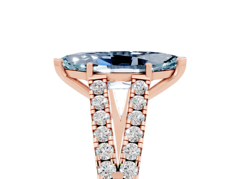 Rose gold Marquise Cut Cut Split Shank Pave Diamond Engagement Ring with Four-Prong Setting_5