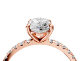 Rose gold Marquise Cut Diamond Brilliant Solitaire Ring with Pavé Band and Four-Prong Setting_19