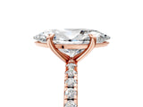 Rose gold Marquise Cut Diamond Brilliant Solitaire Ring with Pavé Band and Four-Prong Setting_20