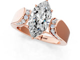 Rose gold Marquise Cut Diamond Channel Set Solitaire Ring with Four-Prong Setting_13