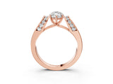 Rose gold Marquise Cut Diamond Channel Set Solitaire Ring with Four-Prong Setting_15