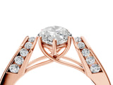 Rose gold Marquise Cut Diamond Channel Set Solitaire Ring with Four-Prong Setting_16