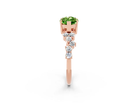 Rose gold Marquise Cut Diamond Cluster Pavé Band with Four-Prong Setting_2