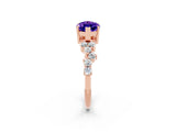 Rose gold Marquise Cut Diamond Cluster Pavé Band with Four-Prong Setting_2