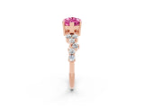 Rose gold Marquise Cut Diamond Cluster Pavé Band with Four-Prong Setting_2