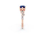 Rose gold Marquise Cut Diamond Cluster Pavé Band with Four-Prong Setting_2
