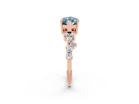 Rose gold Marquise Cut Diamond Cluster Pavé Band with Four-Prong Setting_2