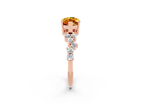 Rose gold Marquise Cut Diamond Cluster Pavé Band with Four-Prong Setting_2