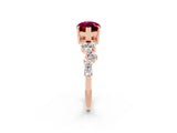 Rose gold Marquise Cut Diamond Cluster Pavé Band with Four-Prong Setting_2