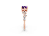 Rose gold Marquise Cut Diamond Cluster Pavé Band with Four-Prong Setting_2