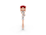 Rose gold Marquise Cut Diamond Cluster Pavé Band with Four-Prong Setting_2