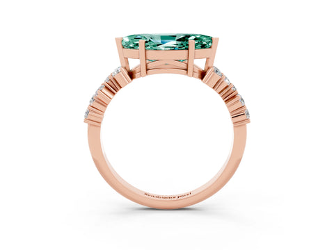 Rose gold Marquise Cut Diamond Cluster Pavé Band with Four-Prong Setting_3