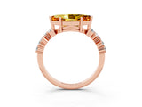 Rose gold Marquise Cut Diamond Cluster Pavé Band with Four-Prong Setting_3
