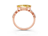 Rose gold Marquise Cut Diamond Cluster Pavé Band with Four-Prong Setting_3