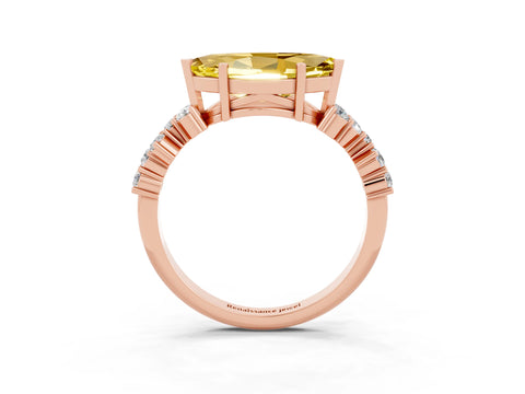 Rose gold Marquise Cut Diamond Cluster Pavé Band with Four-Prong Setting_3