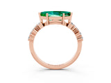 Rose gold Marquise Cut Diamond Cluster Pavé Band with Four-Prong Setting_3