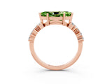 Rose gold Marquise Cut Diamond Cluster Pavé Band with Four-Prong Setting_3