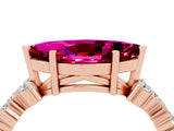 Rose gold Marquise Cut Diamond Cluster Pavé Band with Four-Prong Setting_4