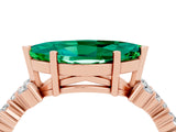 Rose gold Marquise Cut Diamond Cluster Pavé Band with Four-Prong Setting_4