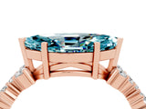 Rose gold Marquise Cut Diamond Cluster Pavé Band with Four-Prong Setting_4