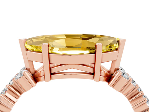 Rose gold Marquise Cut Diamond Cluster Pavé Band with Four-Prong Setting_4