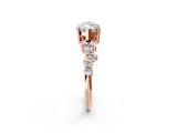 Rose gold Marquise Cut Diamond Cluster Pavé Band with Four-Prong Setting_5