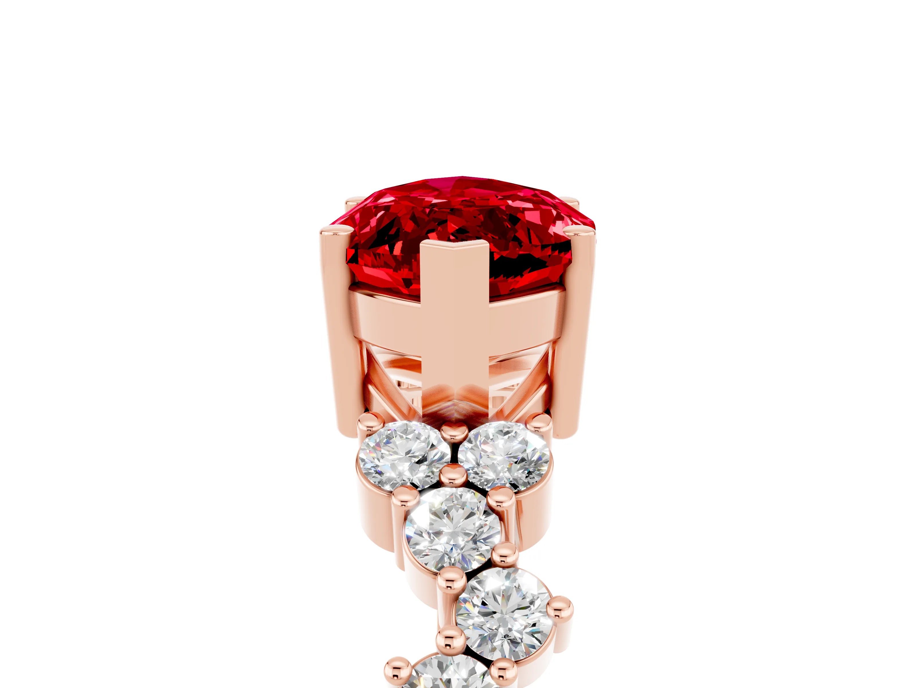 Rose gold Marquise Cut Diamond Cluster Pavé Band with Four-Prong Setting_5