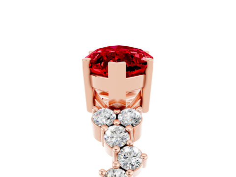 Rose gold Marquise Cut Diamond Cluster Pavé Band with Four-Prong Setting_5