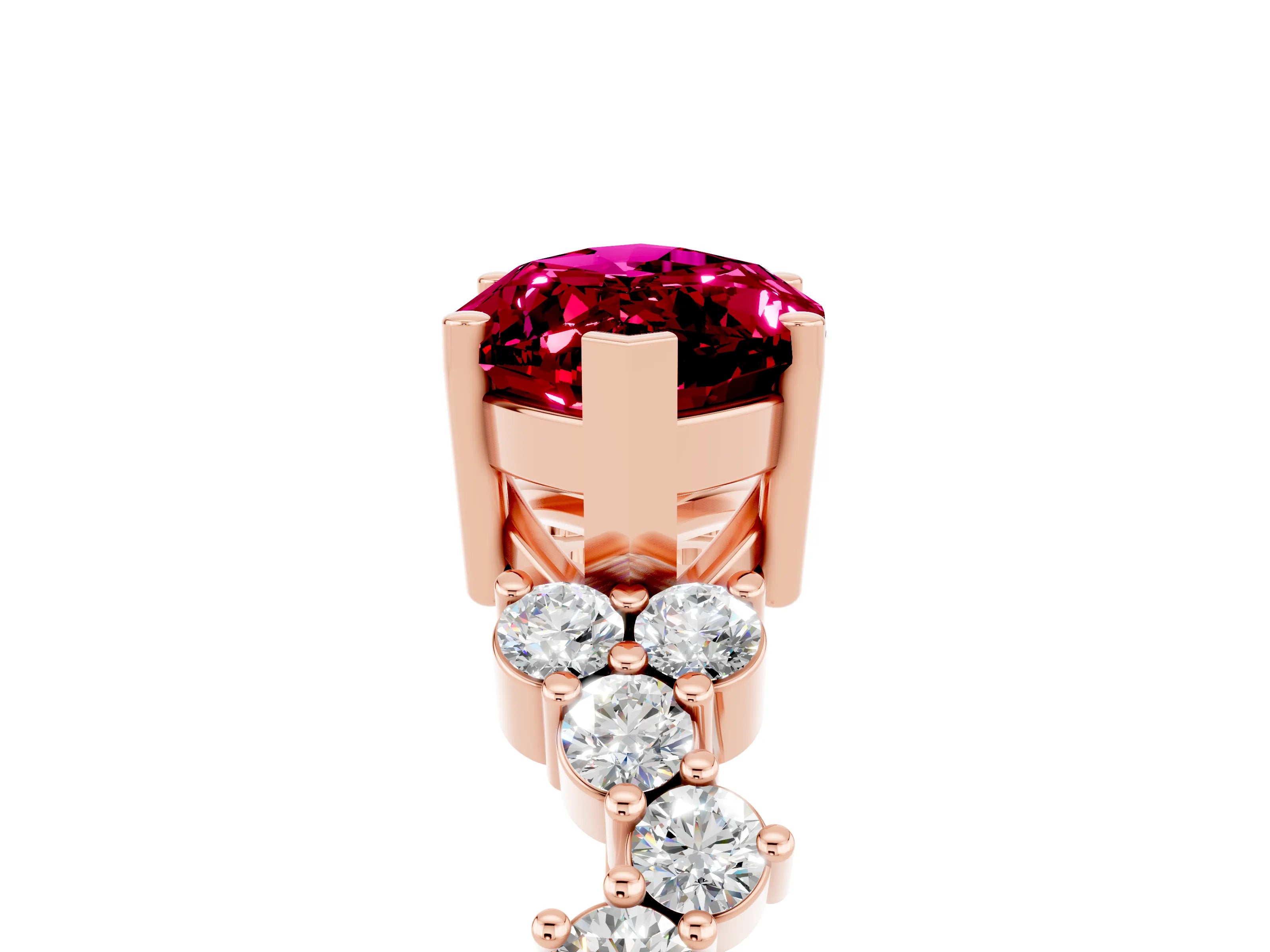 Rose gold Marquise Cut Diamond Cluster Pavé Band with Four-Prong Setting_5
