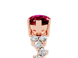 Rose gold Marquise Cut Diamond Cluster Pavé Band with Four-Prong Setting_5