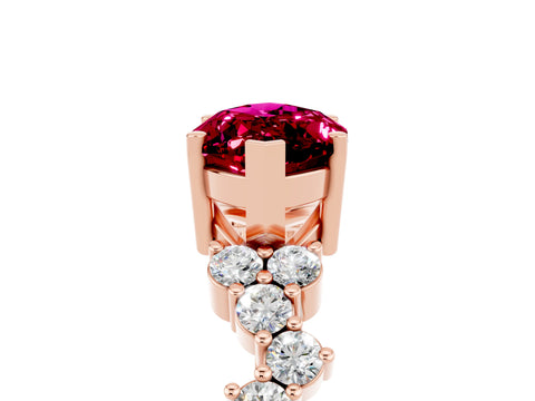 Rose gold Marquise Cut Diamond Cluster Pavé Band with Four-Prong Setting_5