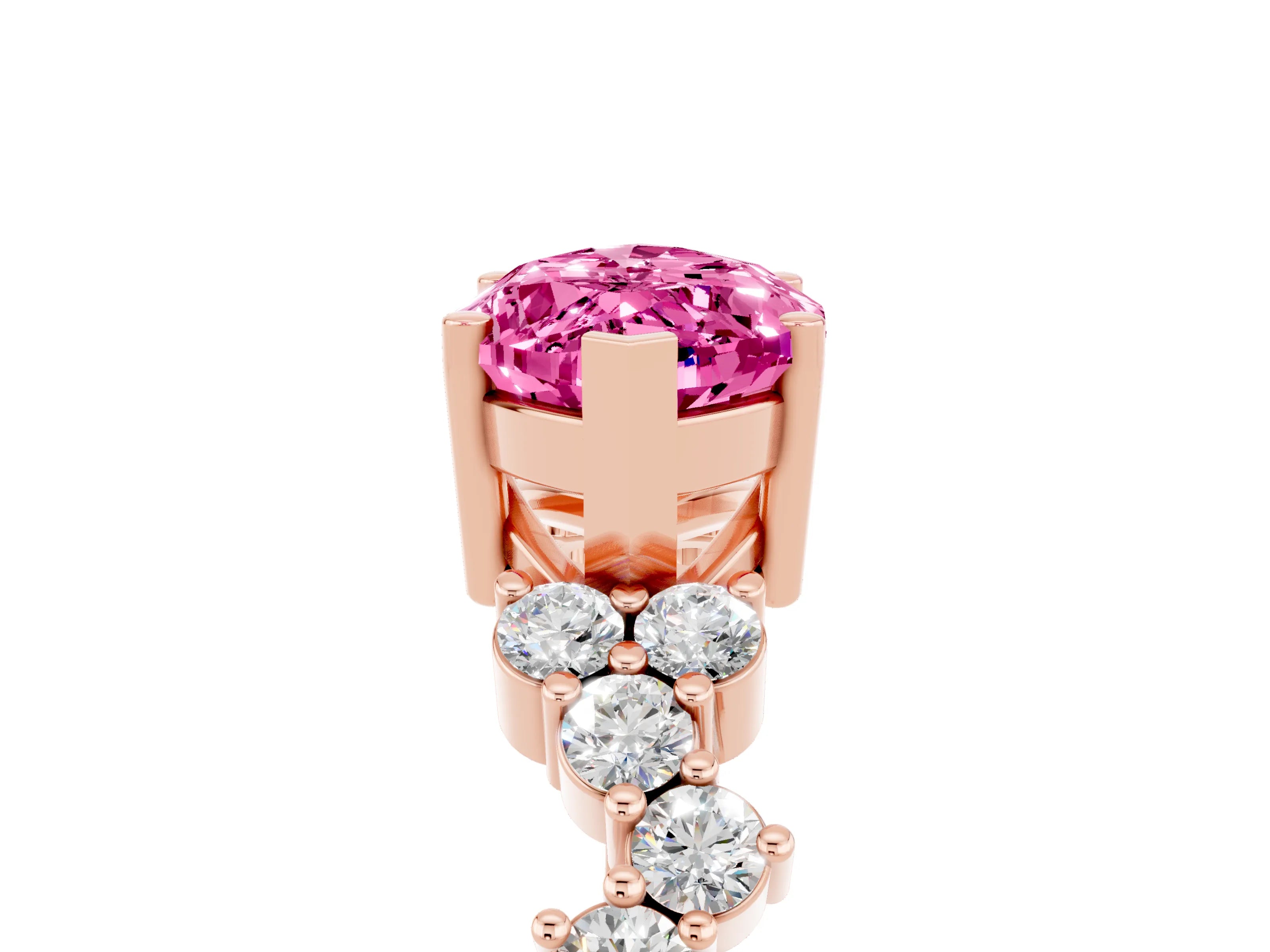 Rose gold Marquise Cut Diamond Cluster Pavé Band with Four-Prong Setting_5