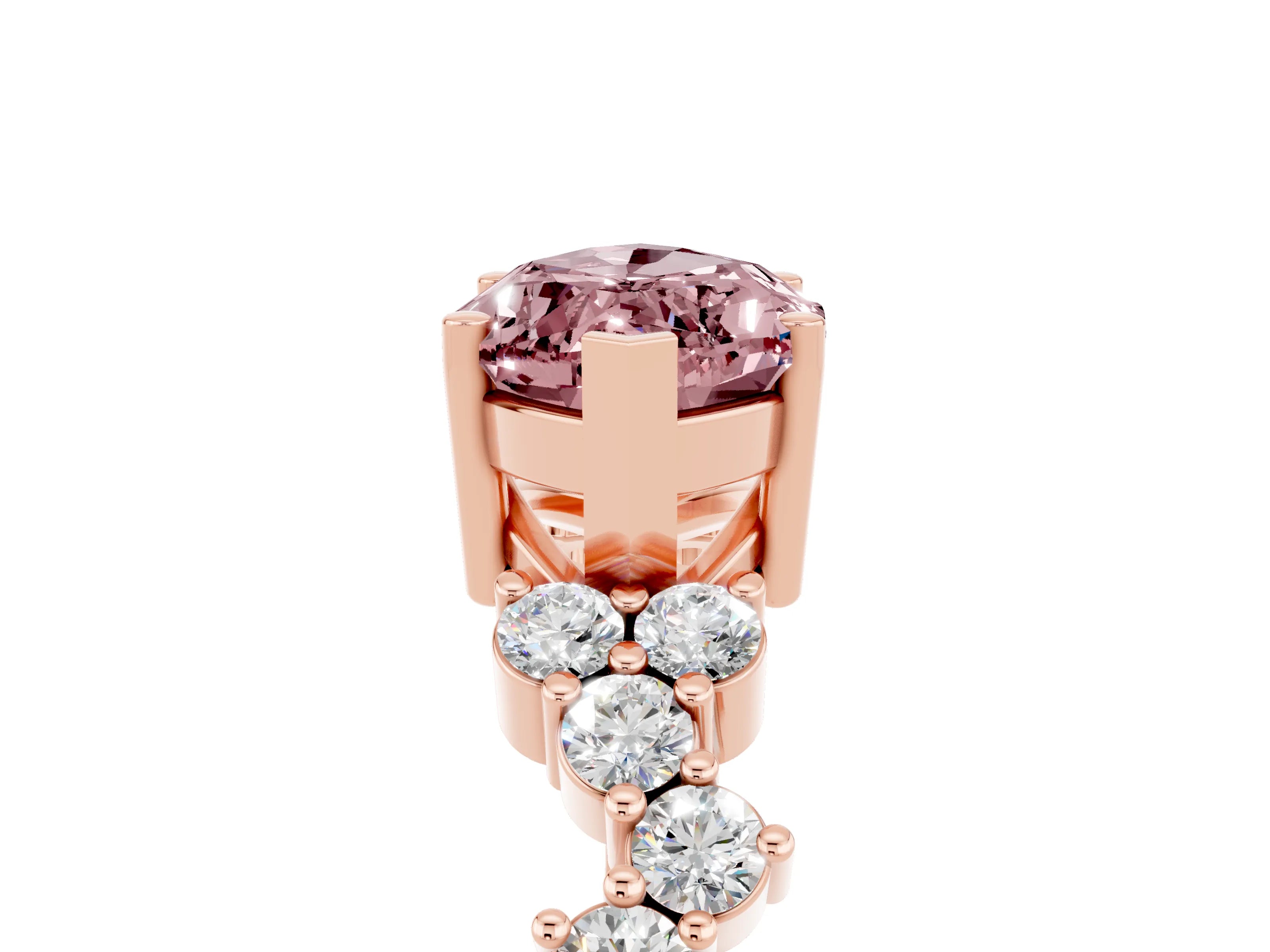Rose gold Marquise Cut Diamond Cluster Pavé Band with Four-Prong Setting_5
